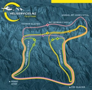 south island flight map