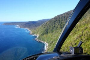 haast coastline from the air