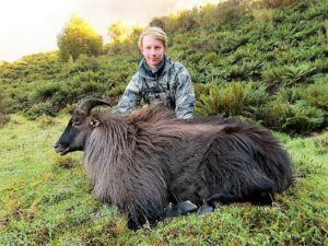 young person hunting in south island mountains nz